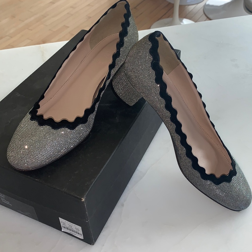 J. Crew Glitter Scalloped Heel - Size 7
